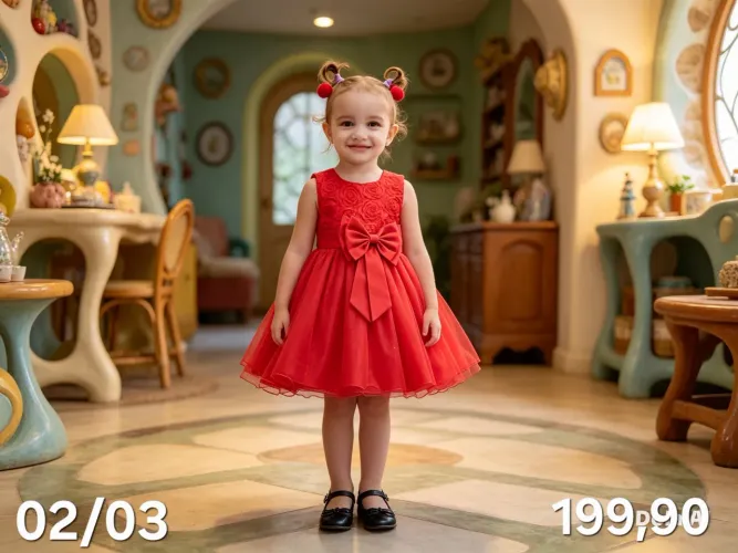Lindo vestido Vermelho 2/3 anos