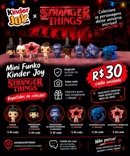 Mini Funko stranger things colecionáveis 