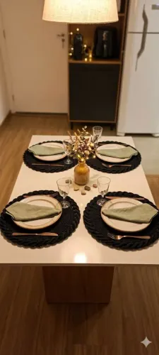 Jogo Americano / Sousplat em Crochê Kit 4 Peças Novo (Pronta Entrega) - Preto
