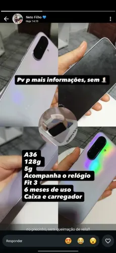 A36 Seminovo acompanha o relógio Smart Fit3