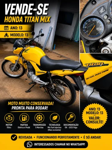 HONDA TITAN MIX 150 ESD 2013/2013 - MUITO CONSERVADA