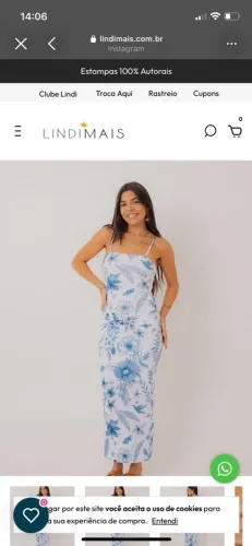 vestido loja lindimais tamanho P