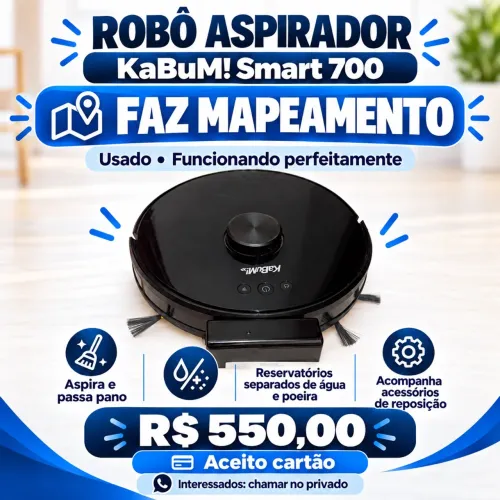 Robô aspirador, passa pano e faz mapeamento