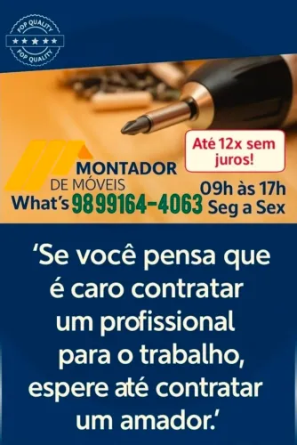 Montador Móveis Garantia e Nota Fiscal