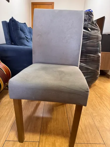 Cadeira Mesa de Jantar em Suede