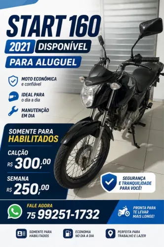 Start 160 disponível pra aluguel
