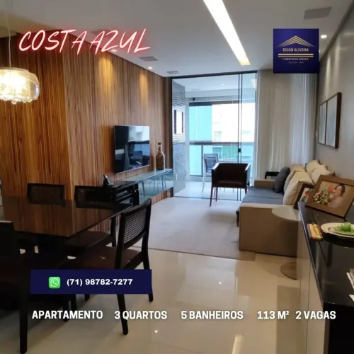 APARTAMENTO 3 SUÍTES, 113M2, NO COSTA AZUL