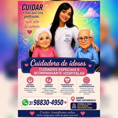 Cuidadora de idosos/ cuidados especiais/ acompanhante hospitalar 