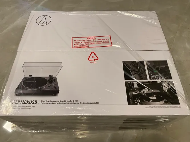 Toca disco Audio Technica ATLP120 USB preto novo lacrado