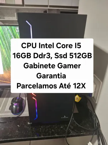 Cpu Intel Core I5,16GB DDR3,Ssd 512GB, Gabinete Gamer - Garantia