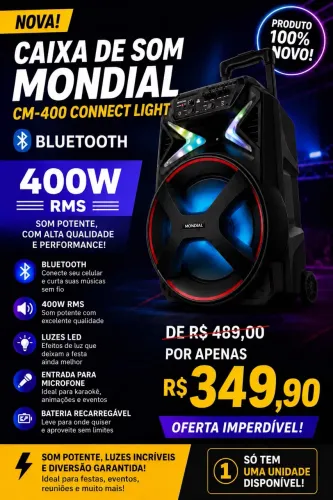 Caixa de som mundial 400w Nova