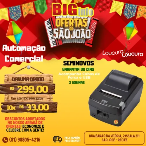 Impressora Daruma DR800 -USB Serrilha - Em ate 10x Fixas