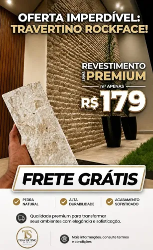 Travertino Rock Face bege Bahia