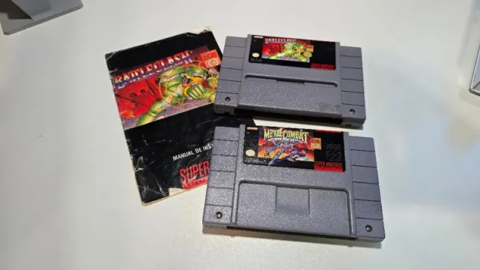 Jogos Battle Clash + Metal Combat ORIGINAIS Super Nintendo SNES manual (para Super Scope)