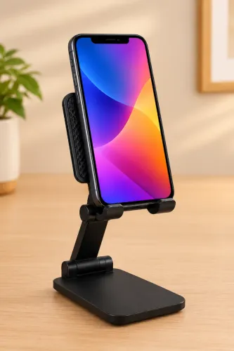 Suporte Articulado e Dobrável para Celular - Preto