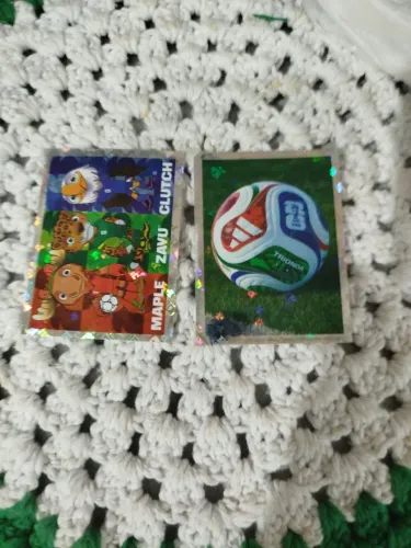 Vendo figurinha da copa de 2026 dos mascotes e da bola trionda da copa por 90 reais os 2
