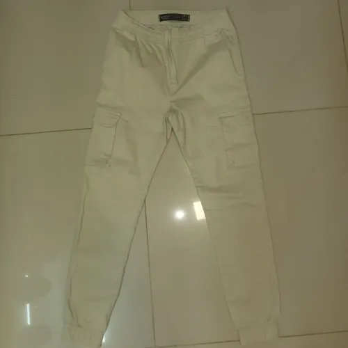 Calça Jogger Bege Bluesteel Tam PP - Perfeito Estado, Estilo Streetwear