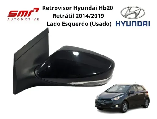 Retrovisor Hyundai Hb20 Retrátil 2014 2015 2016 2017 2018 Le (Usado)