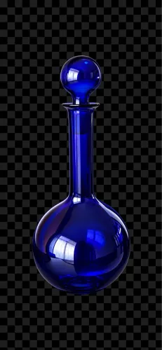 frasco decorativo de vidro em azul cobalto.