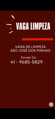 VAGA LIMPEZA FEMININA SJP