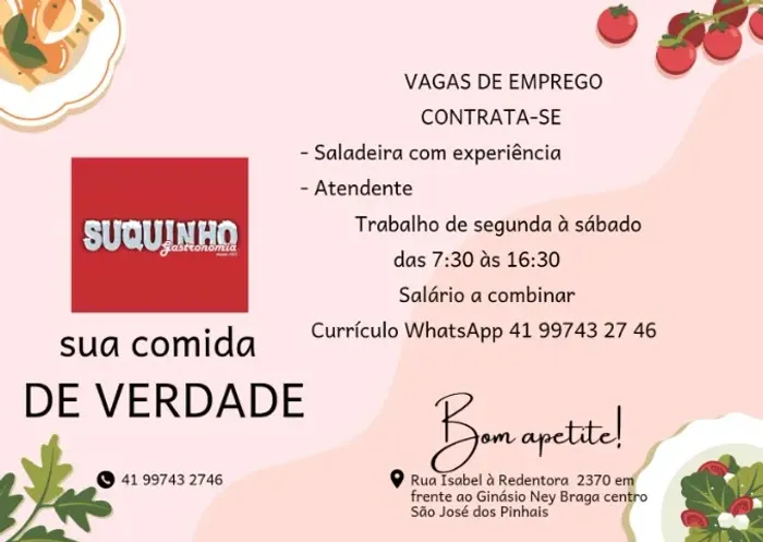 Saladeira para Restaurante e Atendente