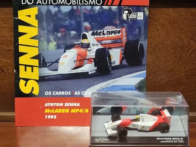 McLaren MP4/8 Ayrton Senna 1993 Coleção Lendas Brasileiras Automobilismo F1 Miniatura 1/43