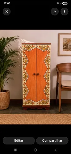 Comoda com pintura artística 