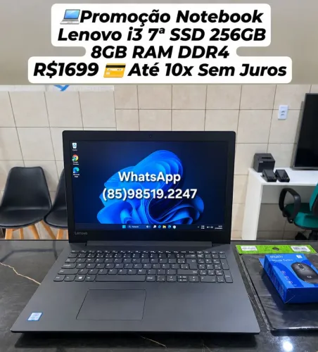 Promoção Imperdível Notebook Lenovo i3 7ª SSD 256GB 8GB RAM DDR4 Até 10x Sem Juros