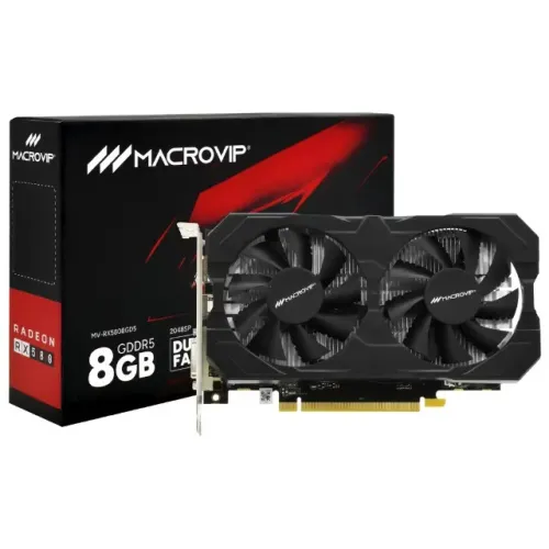 VGA PCIE (PLACA DE VIDEO) 8GB MACROVIP RX580 HDMI / DVI / DISPLAY PORT / DDR5