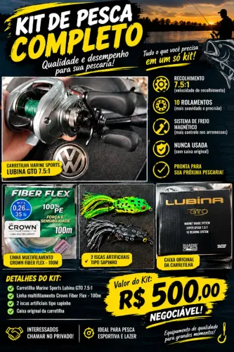 Carretilha marine, nunca utilizada 7.5  Caixa original Linha de pesca de 100 metros e brin
