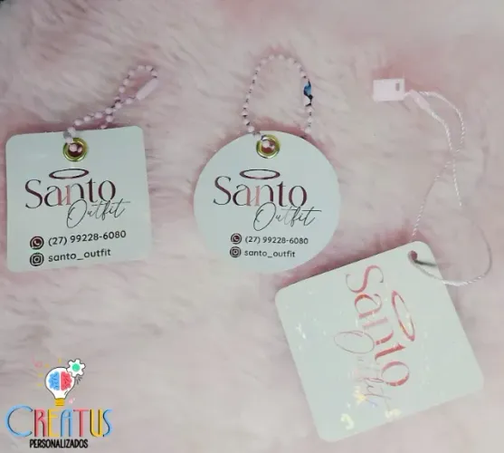 Tags Luxo Personalizadas 5x5 com Ilhós