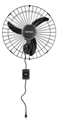 Ventilador Ventisol Parede 50cm Bivolt 200w Grade Aco Preto