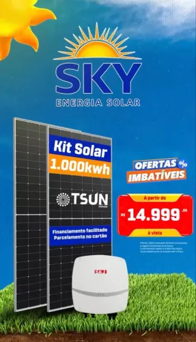 ENERGIA SOLAR - 1000kwh/mês