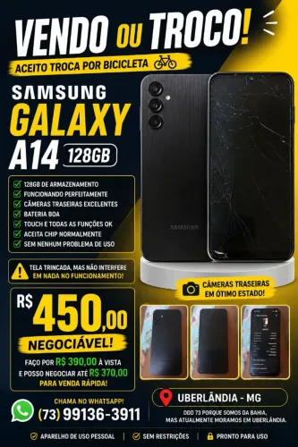 Samsung Galaxy A14 128GB - Funcionando Perfeitamente | Aceito Troca