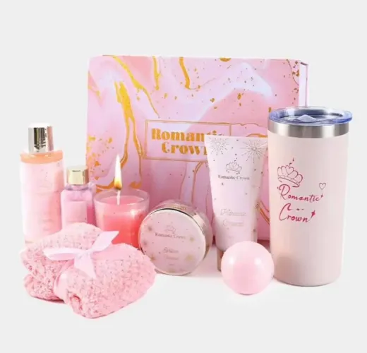 Kit Presente de Banho Feminino SPA com Copo Térmico Inox