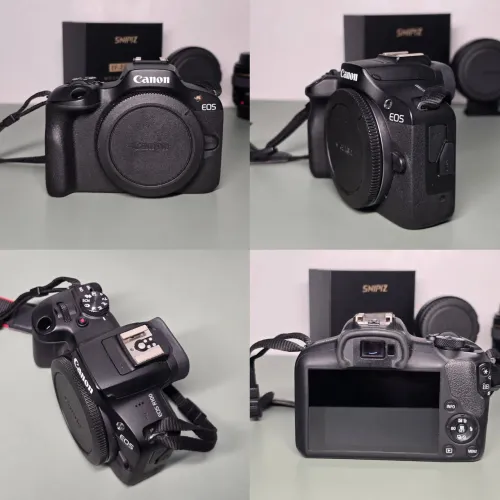 Canon R100 + 24-105 F4L + Adaptador EF + Flash.
