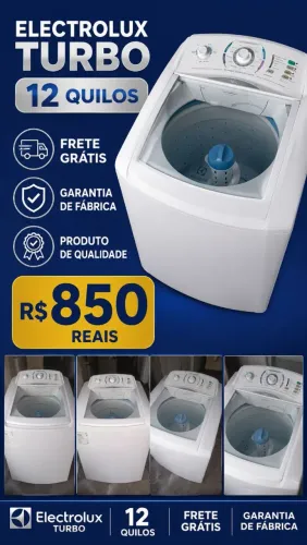 Máquina de lavar 12 kg turbo frete grátis 