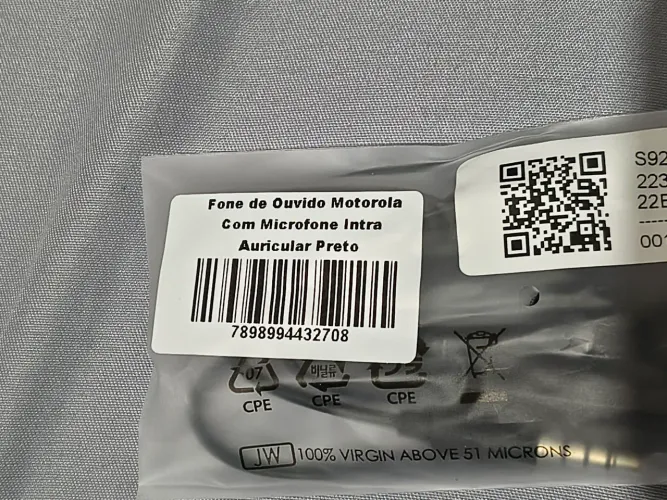 Fone de ouvido P2 original Motorola NOVO 