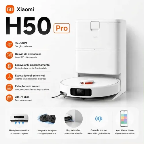 Robô Aspirador Xiaomi Vacuum H50 Pro