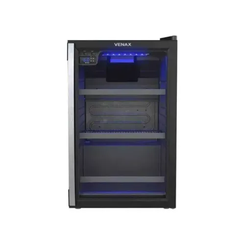 CERVEJEIRA EXPOSITORA VENAX - 102L BLUE LIGHT PORTA DE VIDRO | PRETO FOSCO R$ 2.659