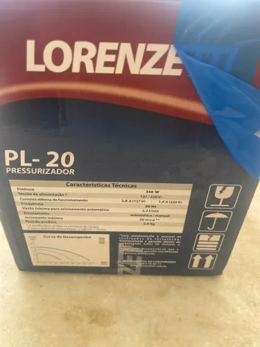 Pressurizador De Água Pl20 350w 20 Mca - Lorenzetti