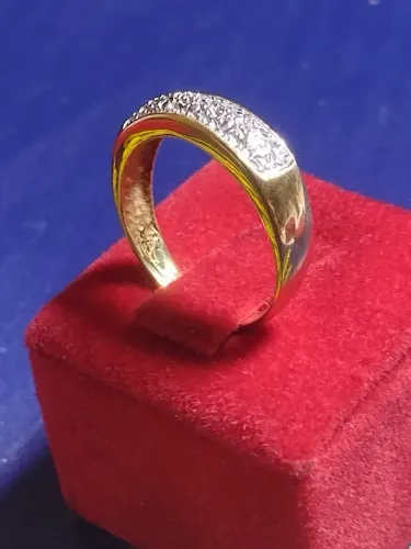 Anel Detalhes Ouro Branco Ouro 18 Kilates Peso 3.50 Gramas 5 mm