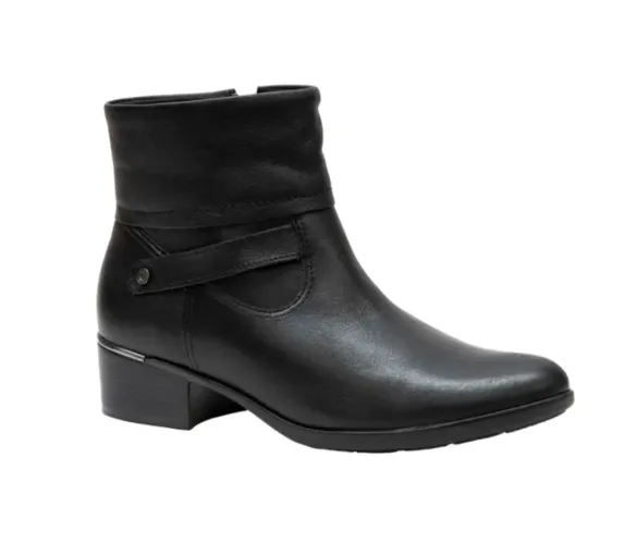 Bota cano curto Comfortflex couro
