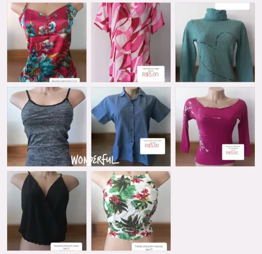 Blusas femininas P R$5,00