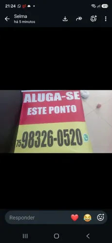 Aluga se 2 pontos comerciais na rua primavera bairro do sobradinho tel *20