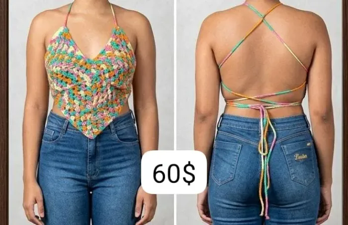 Cropped de crochê