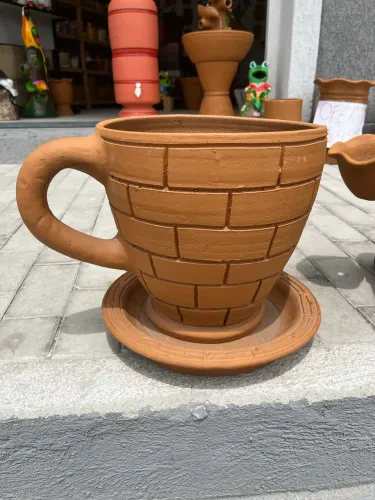 Jarro Cerâmica xícara com pires decorativa