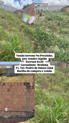 Vendo terreno na Brahma em Garanhuns, no precinho pra vender logo