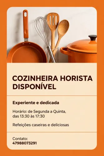 Cozinheira Horista Refeições Caseiras Saborosas