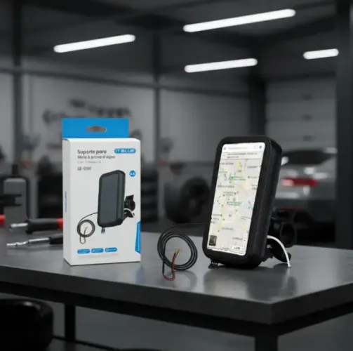 Suporte Celular Moto Carregador Usb Chuva A Prova D Agua